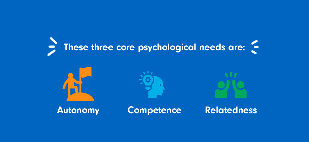 The three core psychological needs of autonomy, competence, and relatedness