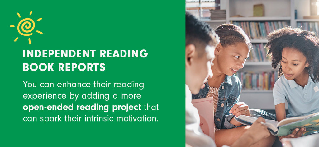 Three elementary students read a book together