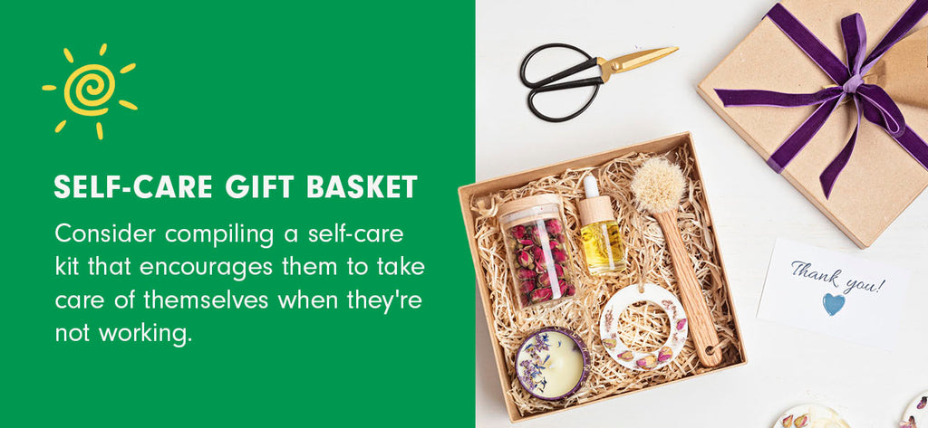 A self care gift basket for teachers
