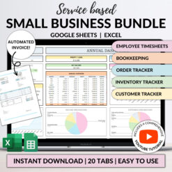 Small Business Tracker Spreadsheet Google Sheet Excel Inventory Tracker Bookkeeping Template Client Order Tracker Employee Timesheet Payroll